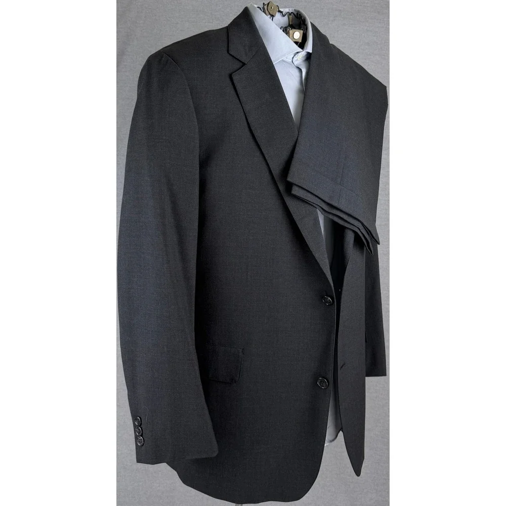 Brooks Brothers Makers Brooksease Mens Gray 100% Wool 2 Piece Suit 35x31 Vintage